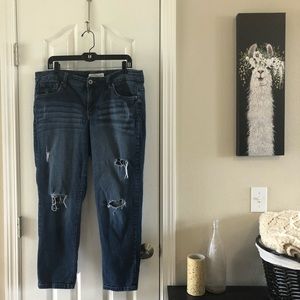 Faded Glory Distressed Cropped Jeans 16W